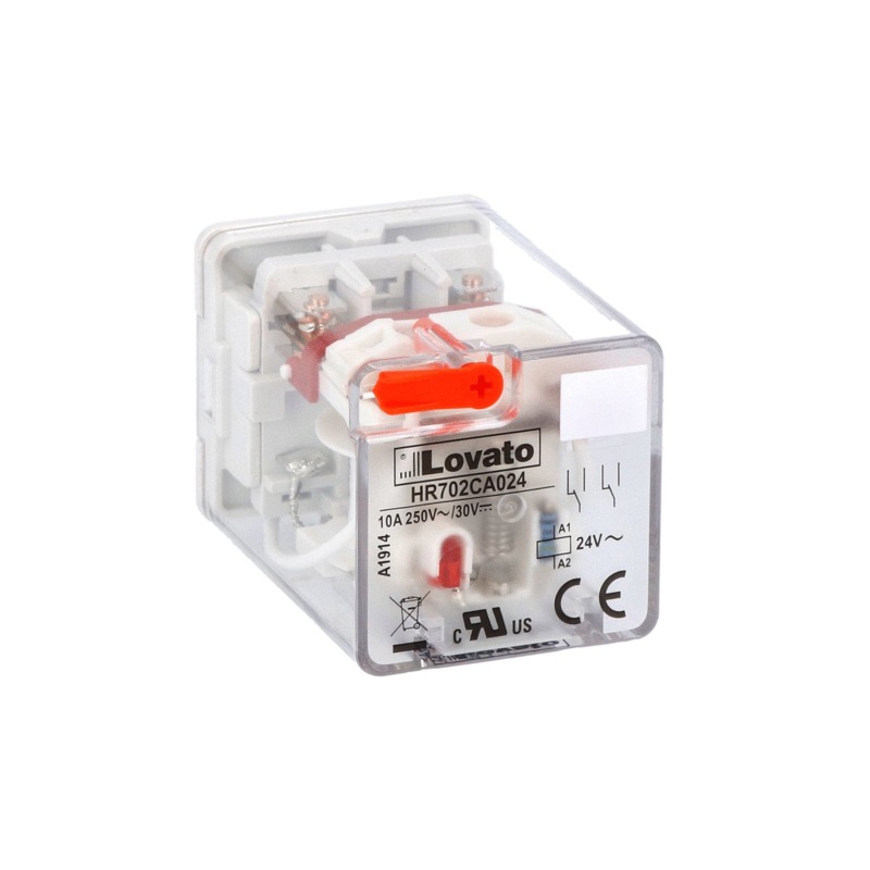 Lovato Electric 11-PIN Industrial relay with LED state indicator and mechanical actuator – HR703CA110 (MOQ 10 pcs)