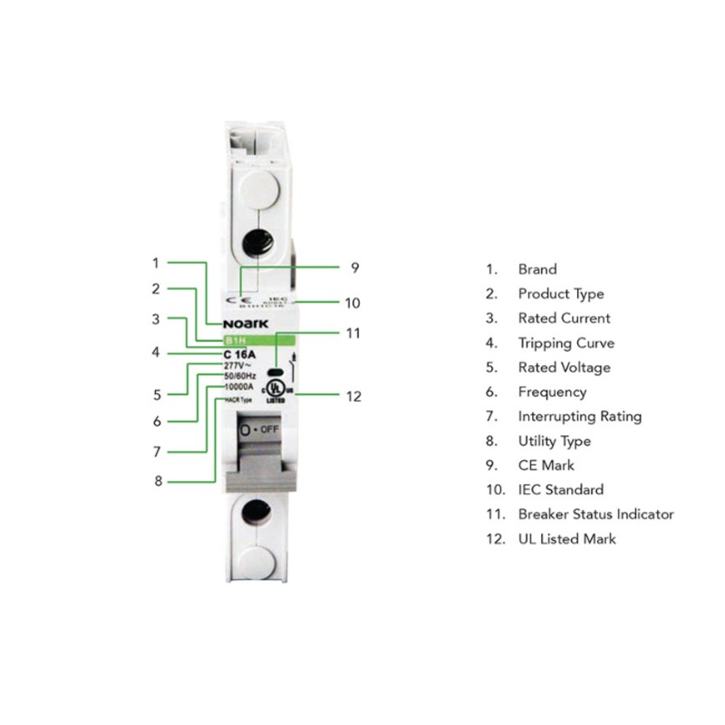 Noark B1D:Miniature Circuit Breakers-B1D1C13