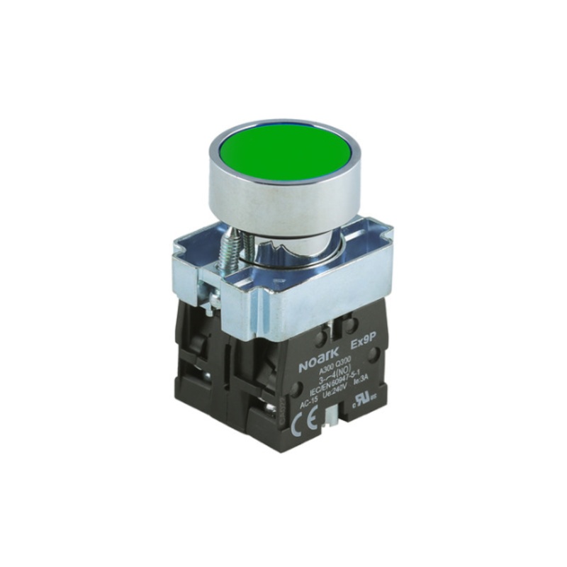 Noark Ex9PB: Flush Green 22mm Pushbutton – Ex9PBA31