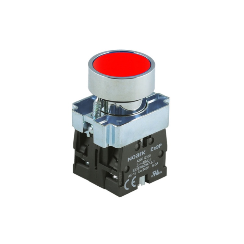 Noark Ex9PB: Flush Red 22mm Pushbutton – Ex9PBA45