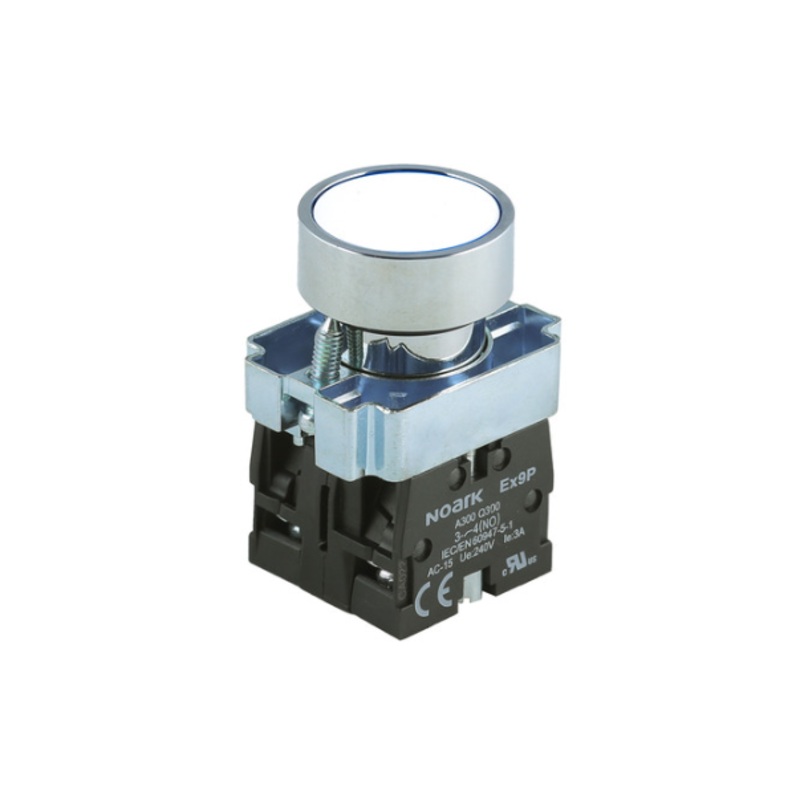 Noark Ex9PB: Flush White 22mm Pushbutton – Ex9PBA12