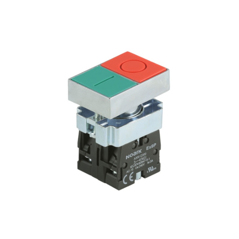 Noark Ex9PB: Red/Green 22mm Double Touch Pushbutton – Ex9PBL8325