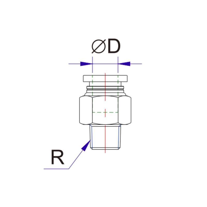 Airtac SUS316: Push to Connect Fitting, Male Connector – X-S6-NPC5/32-1/2 (MOQ 10 pcs)