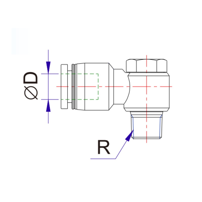 Airtac SUS316: Push to Connect Fitting, Male Connector – X-S6-NPH5/16-3/8 (MOQ 10 pcs)