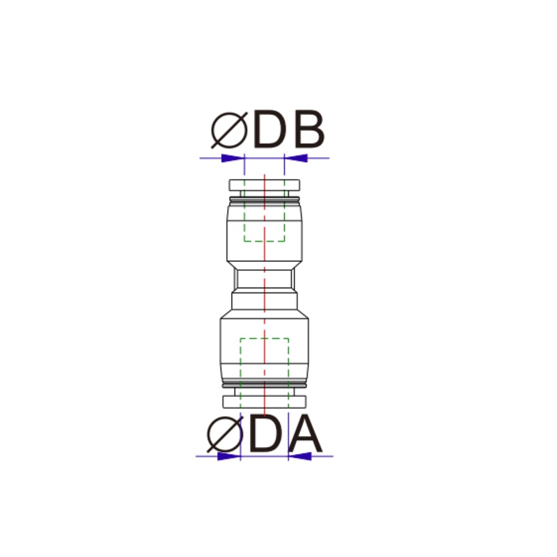 Airtac SUS316: Push to Connect Fitting, Male Connector – X-S6-NPG3/8-5/16 (MOQ 10 pcs)