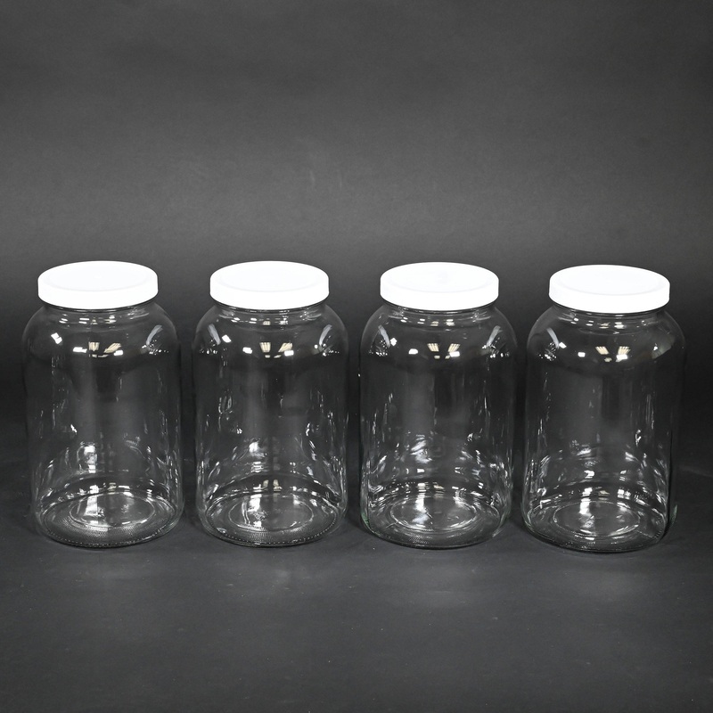Glass Bottles with Caps (4 Round 1 Gallon)