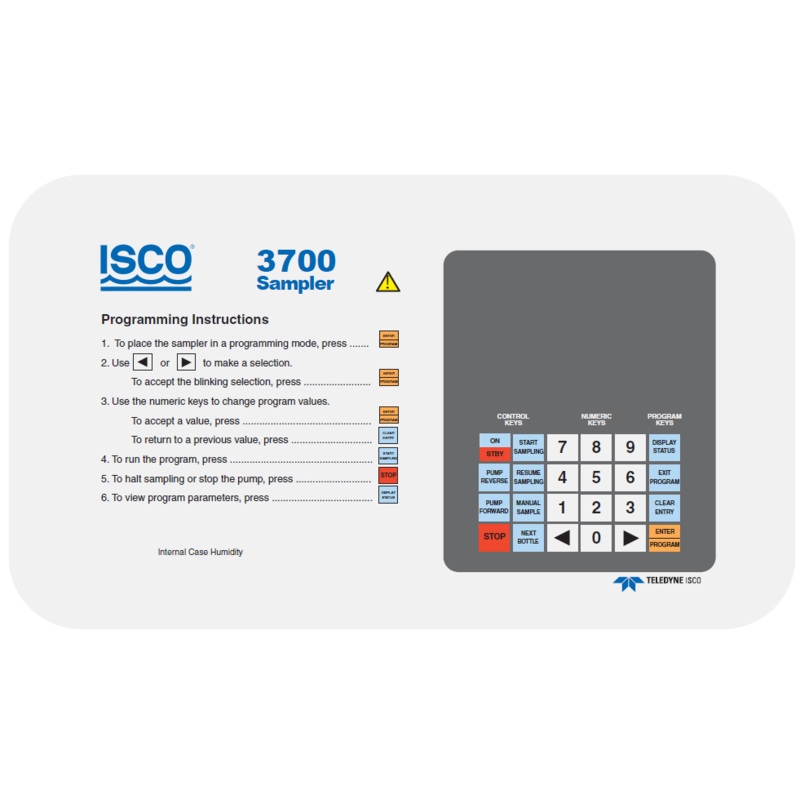 Control Panel Label for Model 3700 / 3700C Sampler