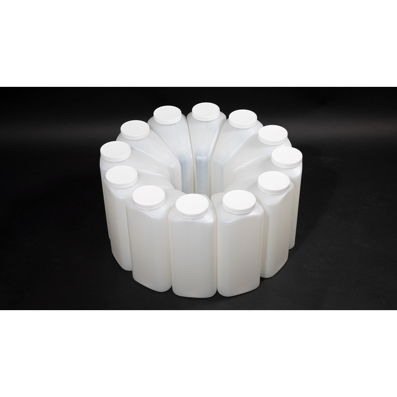 Polyethylene Bottles with Caps (12 Wedge 2.5 Liter)