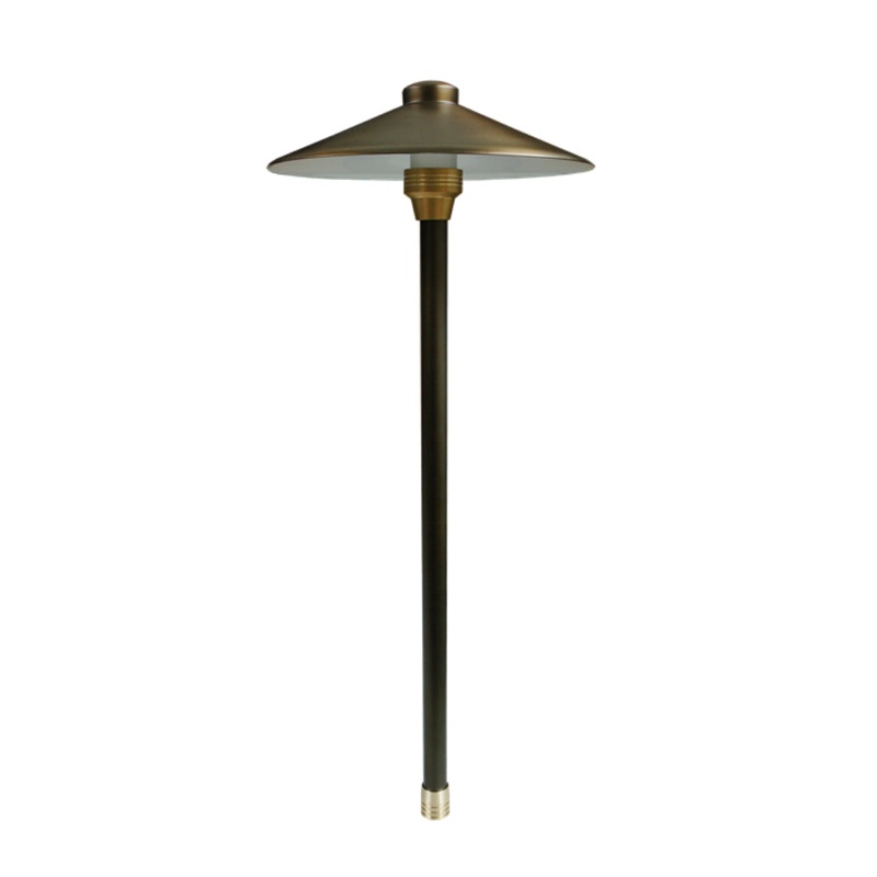Unique – C12-NL – 12 Centaurus Path Light 24 Riser Brass Housing Weathered Brass Finish No Lamp