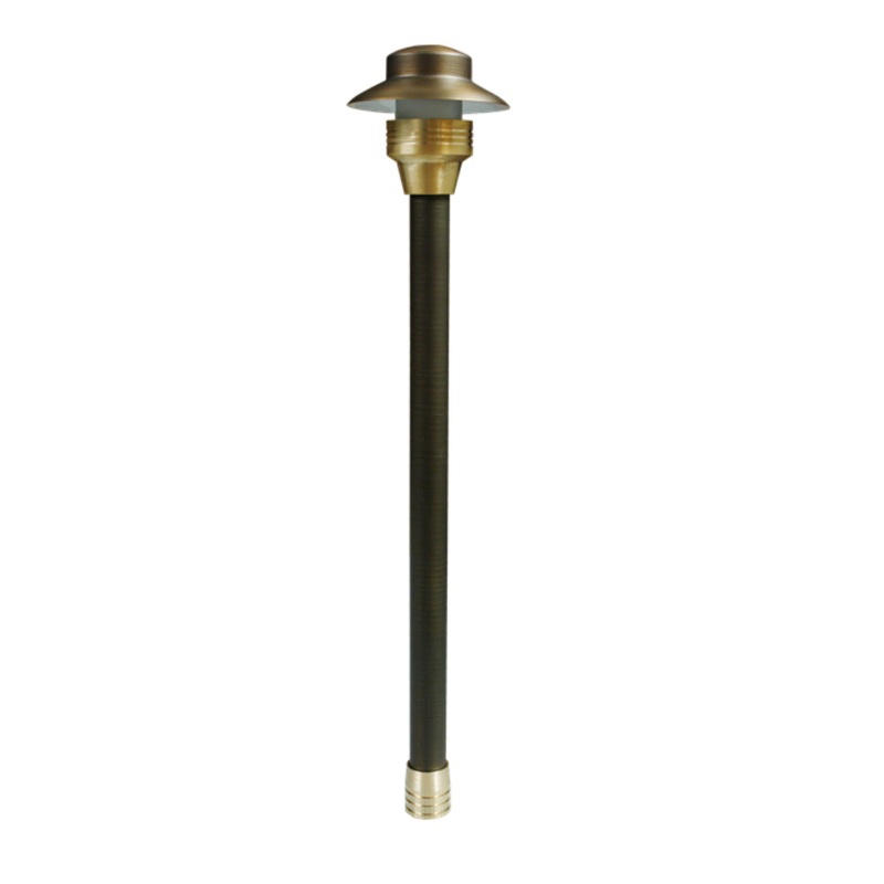 Unique – C4-NL – 4 Centaurus Path Light 18 Riser Brass Housing Weathered Brass Finish No Lamp