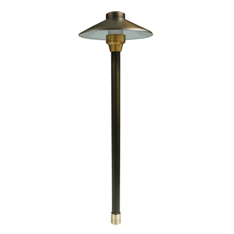 Unique – C8-NL – 8 Centaurus Path Light 20 Riser Brass Housing Weathered Brass Finish No Lamp