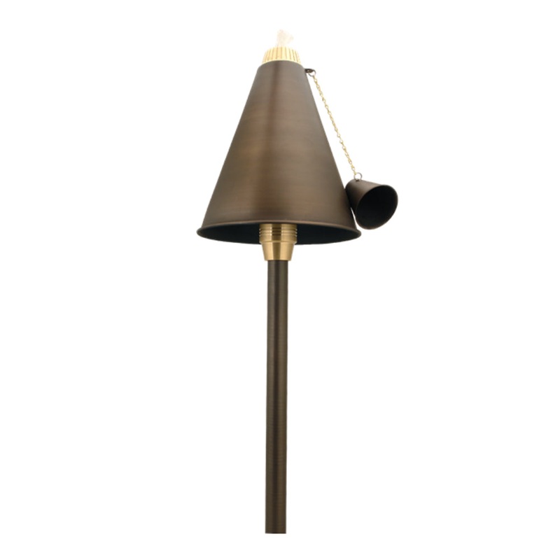 Unique – IB-NL – Islander Tiki Torch 60 Riser Brass Housing Weathered Brass Finish No Lamp