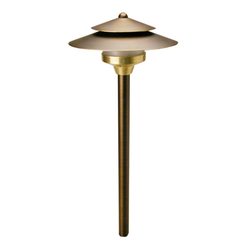 Unique – SA-NL – Saturn Path Light 18 Riser Brass Housing Weathered Brass Finish No Lamp