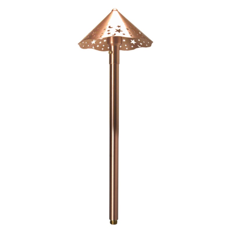 Unique – CL-NL – Camelot Path Light 18 Riser Copper Housing Natural Copper Finish No Lamp