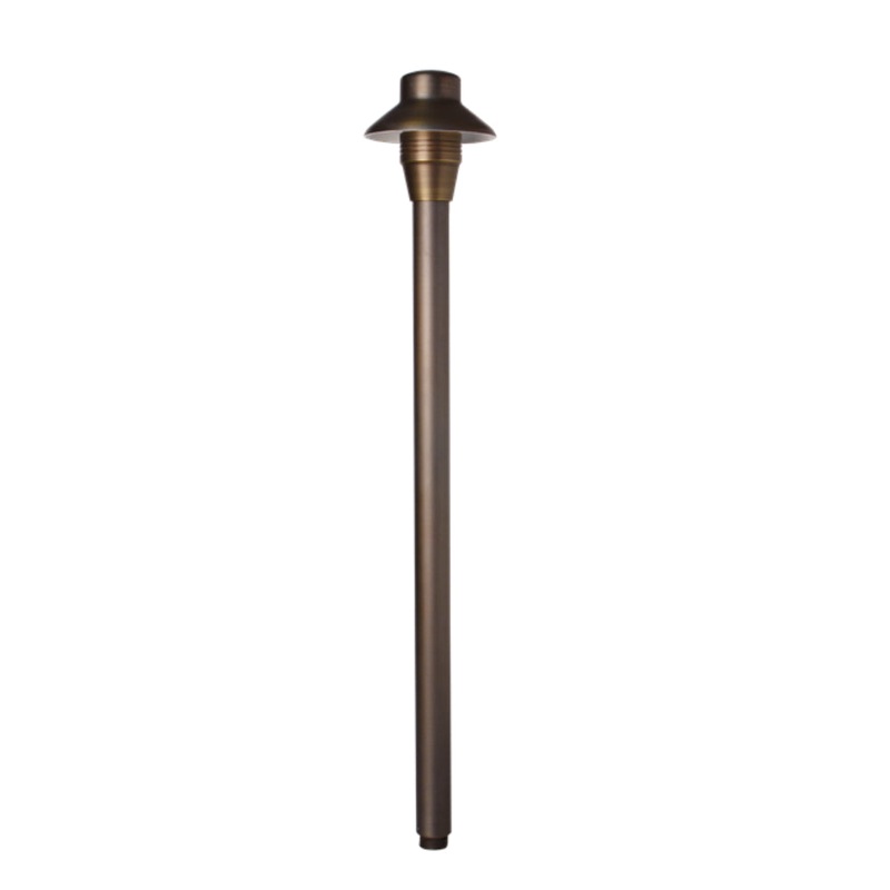 Unique – L4-NL – 4 Lancer Path Light 18 Riser Brass Housing Weathered Brass Finish No Lamp