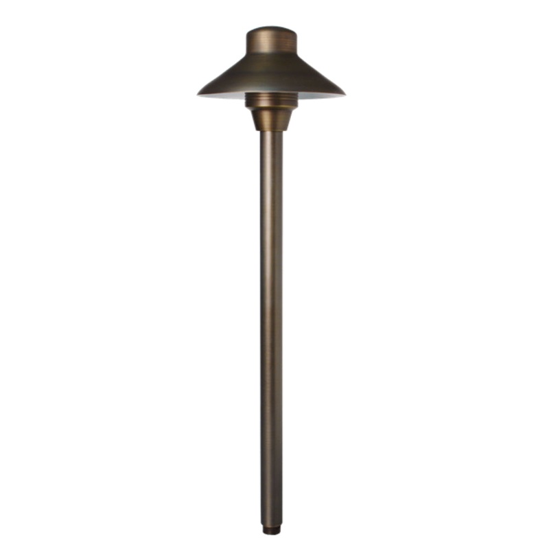 Unique – L6-NL – 6 Lancer Path Light 18 Riser Brass Housing Weathered Brass Finish No Lamp