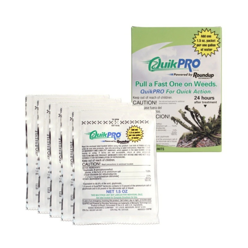 Roundup – 86703041 – Quikpro Dry Dose Pak Non Selective Water Dispersible Granule Herbicide 1.5 oz. x 5