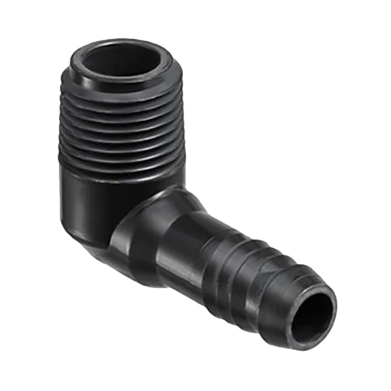 SPEARS -1413-099 – Poly Insert Spiral Barb 90 Degree Combination Elbow 3/4 in. x 3/8 in. MIPT x Spiral Barb