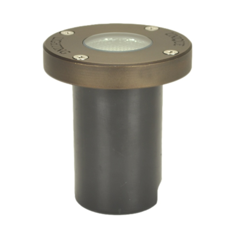 Unique Nova Flat In-Ground Light Brass Housing Weathered Brass 25 ft Lead