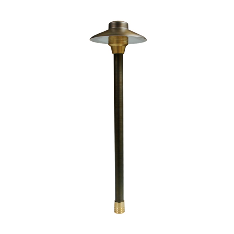 Unique – Unique 6 in. Centaurus Path Light 12 in. Riser Brass Housing Weathered Brass Finish