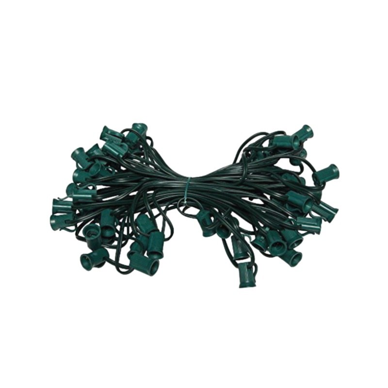 Seasonal Source – C9-100-G – C9 Socket Wire Spool SPT-1 100 ft. 12 in. Spacing Green Wire