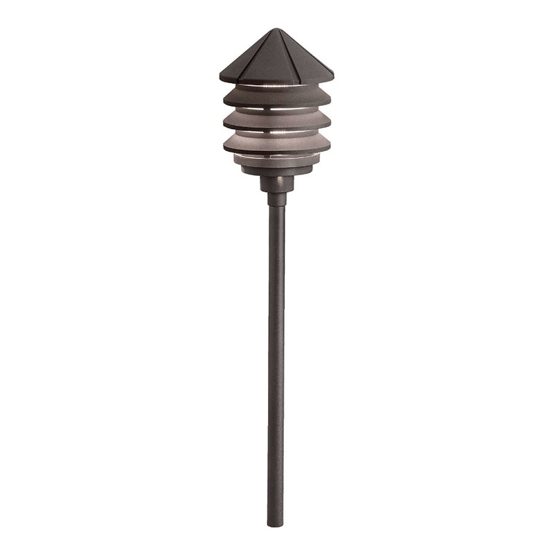 Kichler – 15005AZT – 12V Three-Tier Path & Spread Light, Textured Architectural Bronze