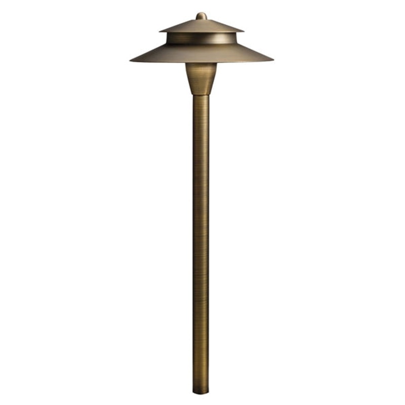 Kichler – 15480CBR -12-Volt 8.5-inch Path Light, Cast Centennial Brass