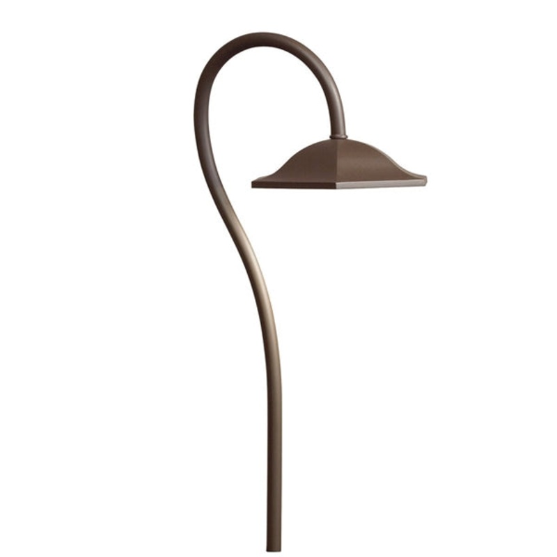 Kichler – 15807AZT30R -LED 3000K Shepherd’s Crook Path Light, Textured Architectural Bronze