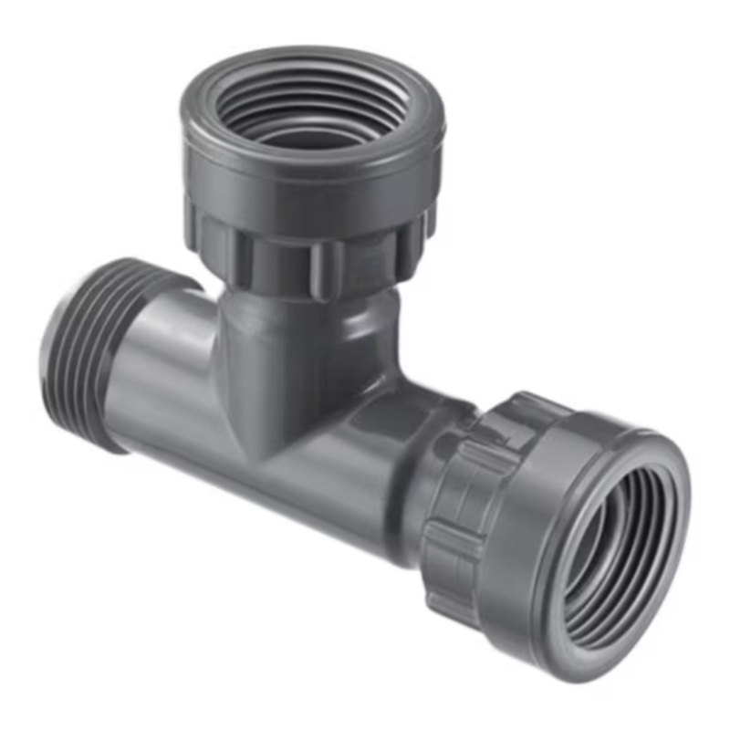 Spears Manifold Tee 1 in. Swivel x MIPT x Swivel with O-Ring