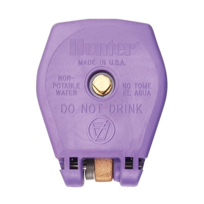 Hunter – HQ-44LRC-R – 1Female Inlet, 2-Piece, Locking, Reclaimed Water ID log cap (Purple)
