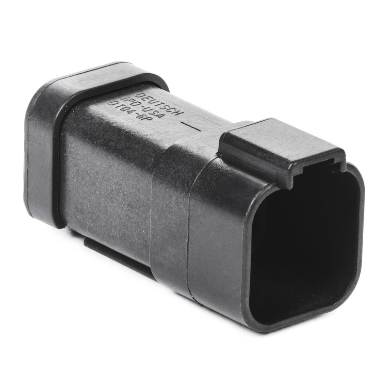 DT04-6P-CE03 – DT Series – 6 Pin Receptacle – End Cap, Reduced Dia. Seals, Black