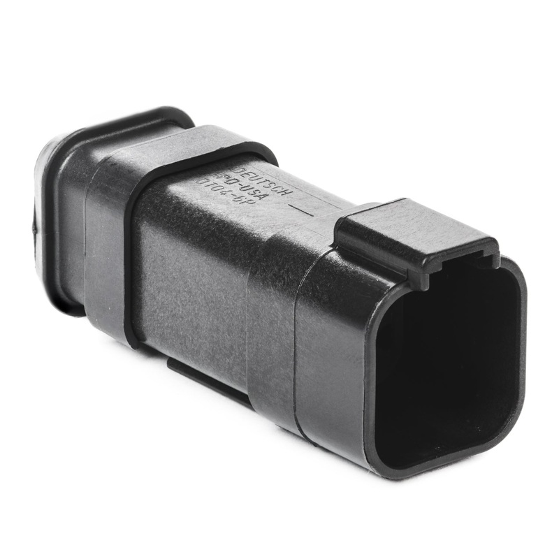 DT04-6P-CE09 – DT Series – 6 Pin Receptacle – Reduced Dia. Seal, Shrink Boot Adapter, Black