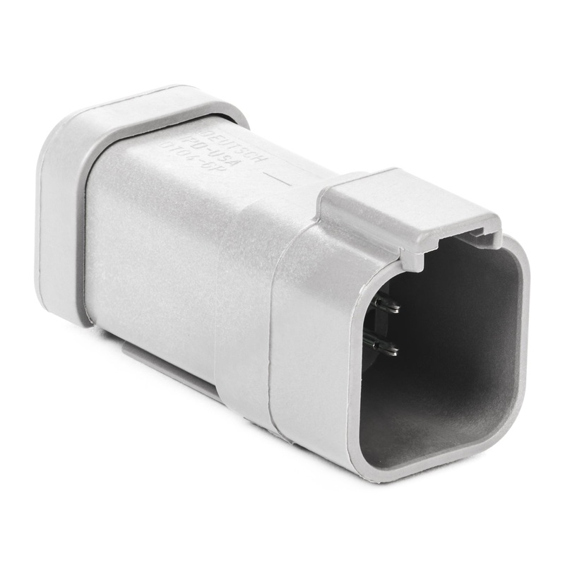 DT04-6P-P021 – DT Series – 6 Pin Receptacle – (1) 6 Pin Buss, Nickel Contacts, Gray