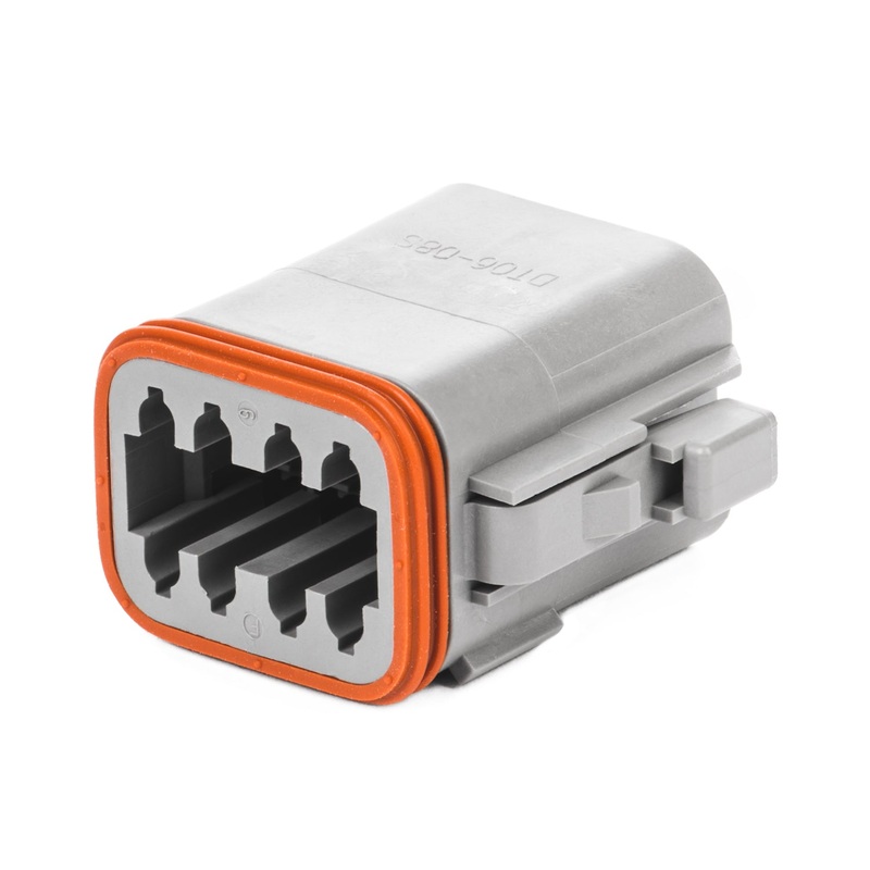 DT06-08SA – DT Series – 8 Socket Plug – A Key, Gray