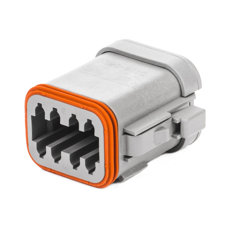DT06-08SA-E003 – DT Series – 8  Socket Plug – A Key, End Cap, Gray