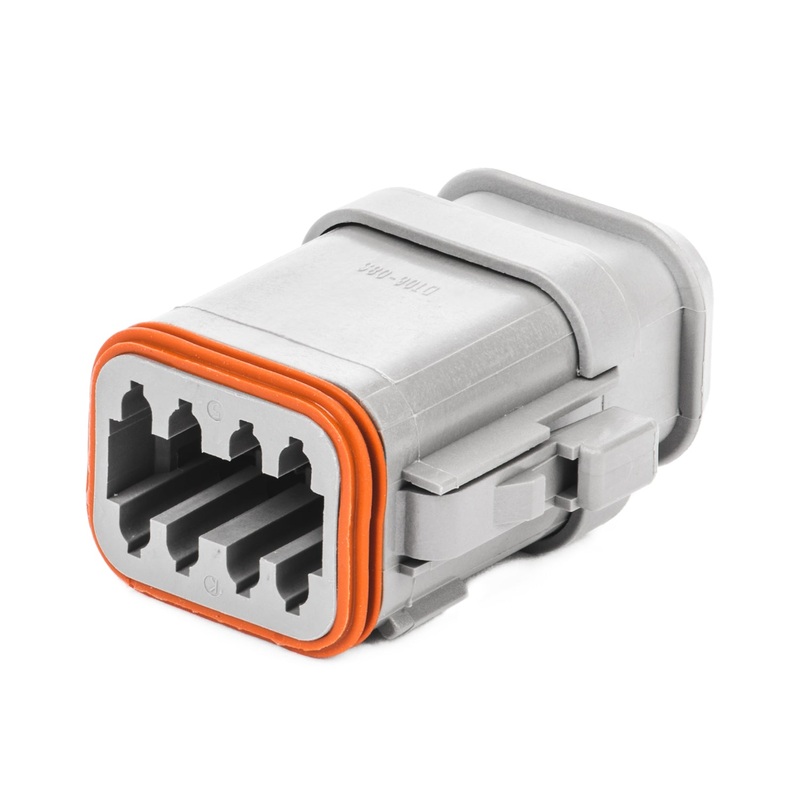 DT06-08SA-E008 – DT Series – 8 Socket Plug – A Key, Shrink Boot Adapter, Gray