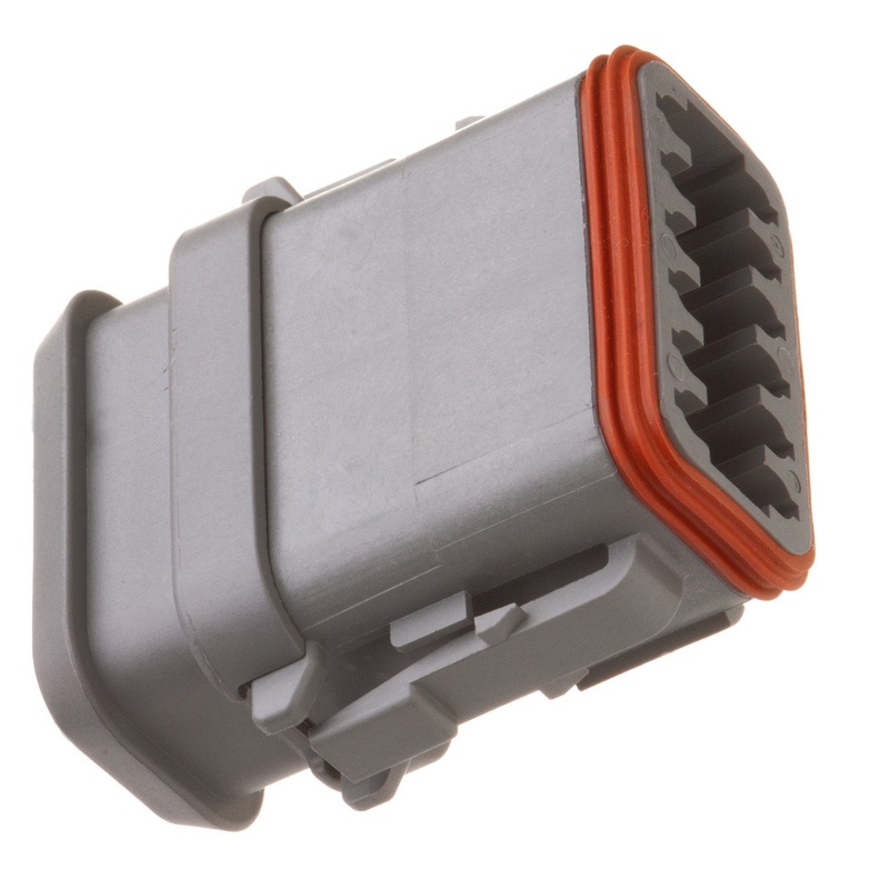 DT06-12SA-E008 – DT Series – 12 Socket Plug – A Key, Shrink Boot Adapter, Gray
