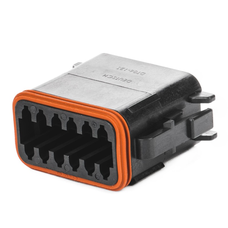 DT06-12SB – DT Series – 12 Socket Plug – B Key, Black