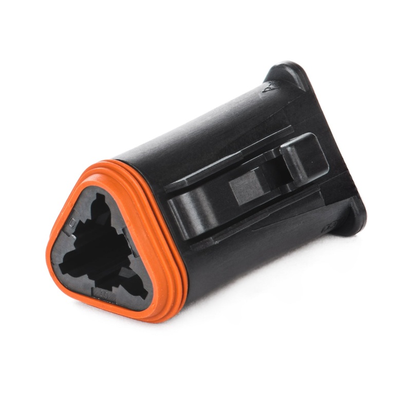 DT06-3S-P032 – DT Series –  3 Socket Plug – Enhanced Seal Retention, Shrink Boot Adapter, Black