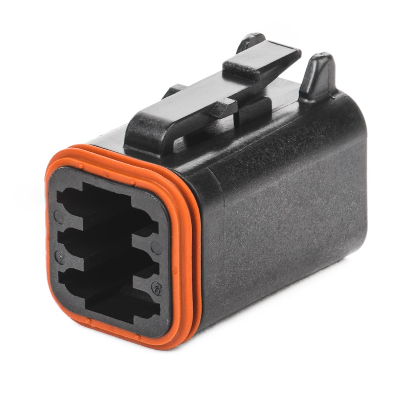 DT06-6S-E004 – DT Series – 6 Socket Plug – Black