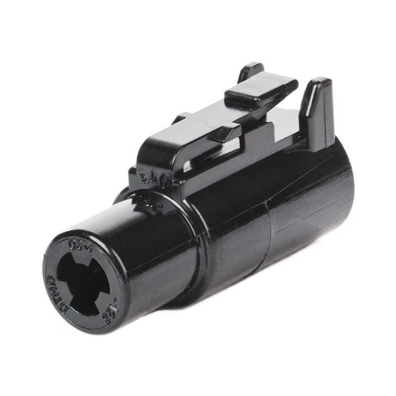 DTHD06-1-12S – DTHD Series – 12 Socket Plug – In-Line, Black