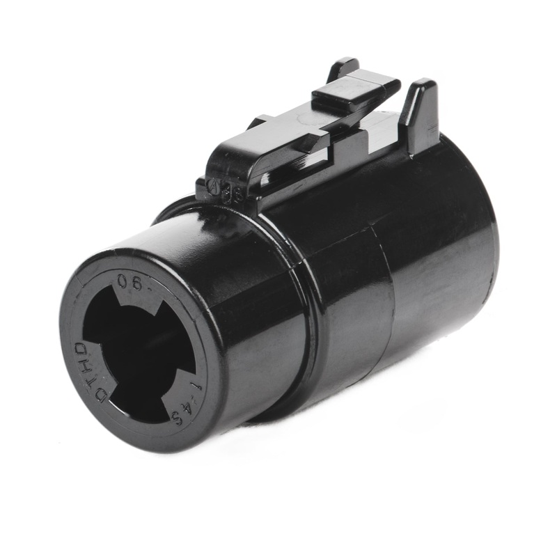 DTHD06-1-4S-E003 – DTHD Series – 4 Socket Plug – In-Line, End Cap, Black