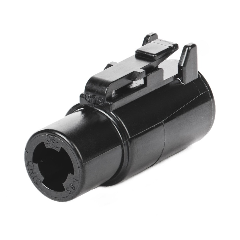 DTHD06-1-8S-E003 – DTHD Series – 8 Socket Plug – In-Line, End Cap, Black