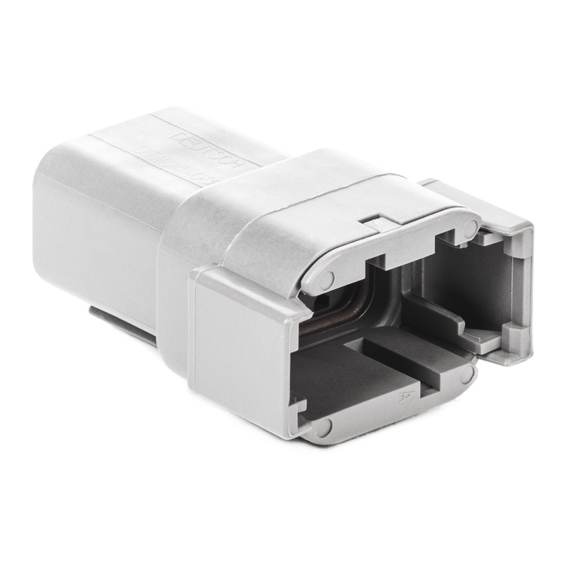 DTM04-08PA – DTM Series – 8 Pin Receptacle – A Key, Gray