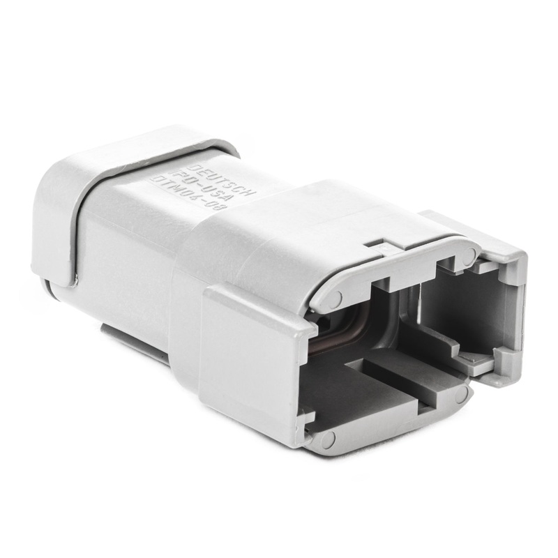 DTM04-08PA-E003 – DTM Series – 8 Pin Receptacle – A Key, End Cap, Gray