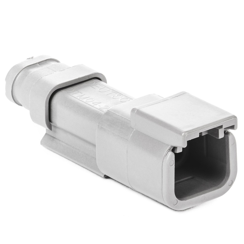 DTM04-2P-E007 – DTM Series – 2 Pin Receptacle – Shink Boot Adapter, Gray