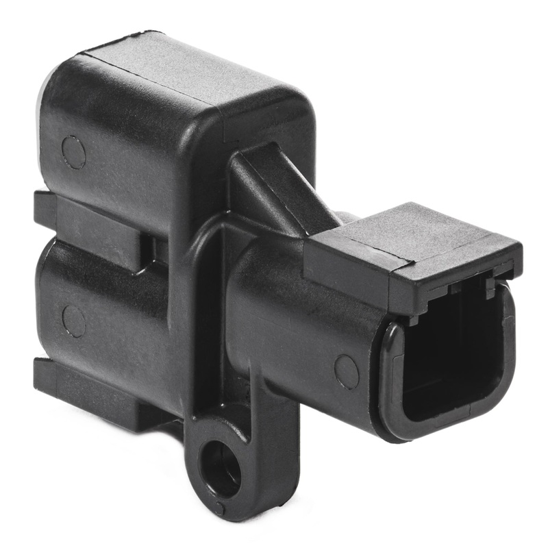 DTM04-2P-P007 – DTM Series – 2 Pin Receptacle – Terminating Resistor, Y Connector, Molded-in Gold Pins, J1939, Black