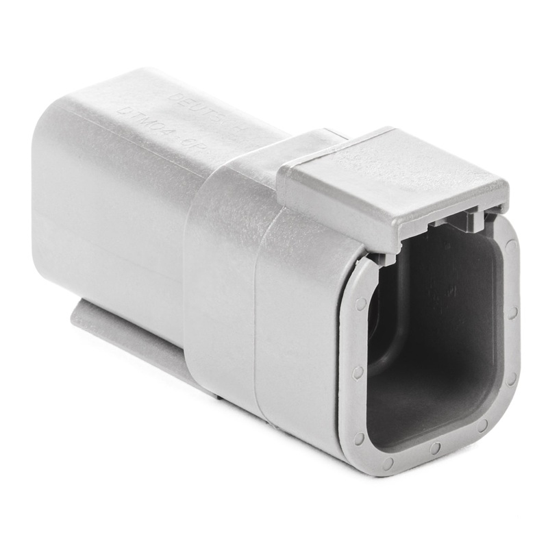 DTM04-6P – DTM Series – 6 Pin Receptacle – Gray
