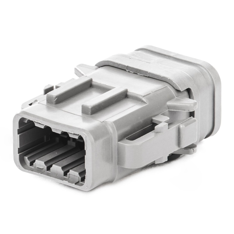 DTM06-08SA-E007 – DTM Series – 8 Socket Plug – A Key, Shrink Boot Adapter, Gray