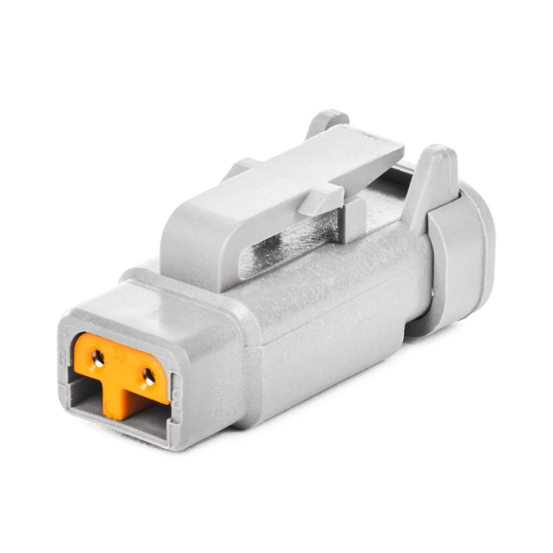 DTM06-2S-P006 – DTM Series – 2 Socket Plug – Terminating Resistor, Gold Sockets, J1939, Gray